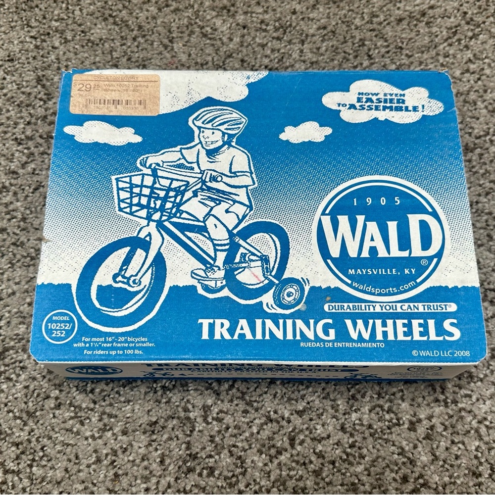 Wald Training Wheels Model 10252/252 – 16”–20” Kids Bikes – Complete Set